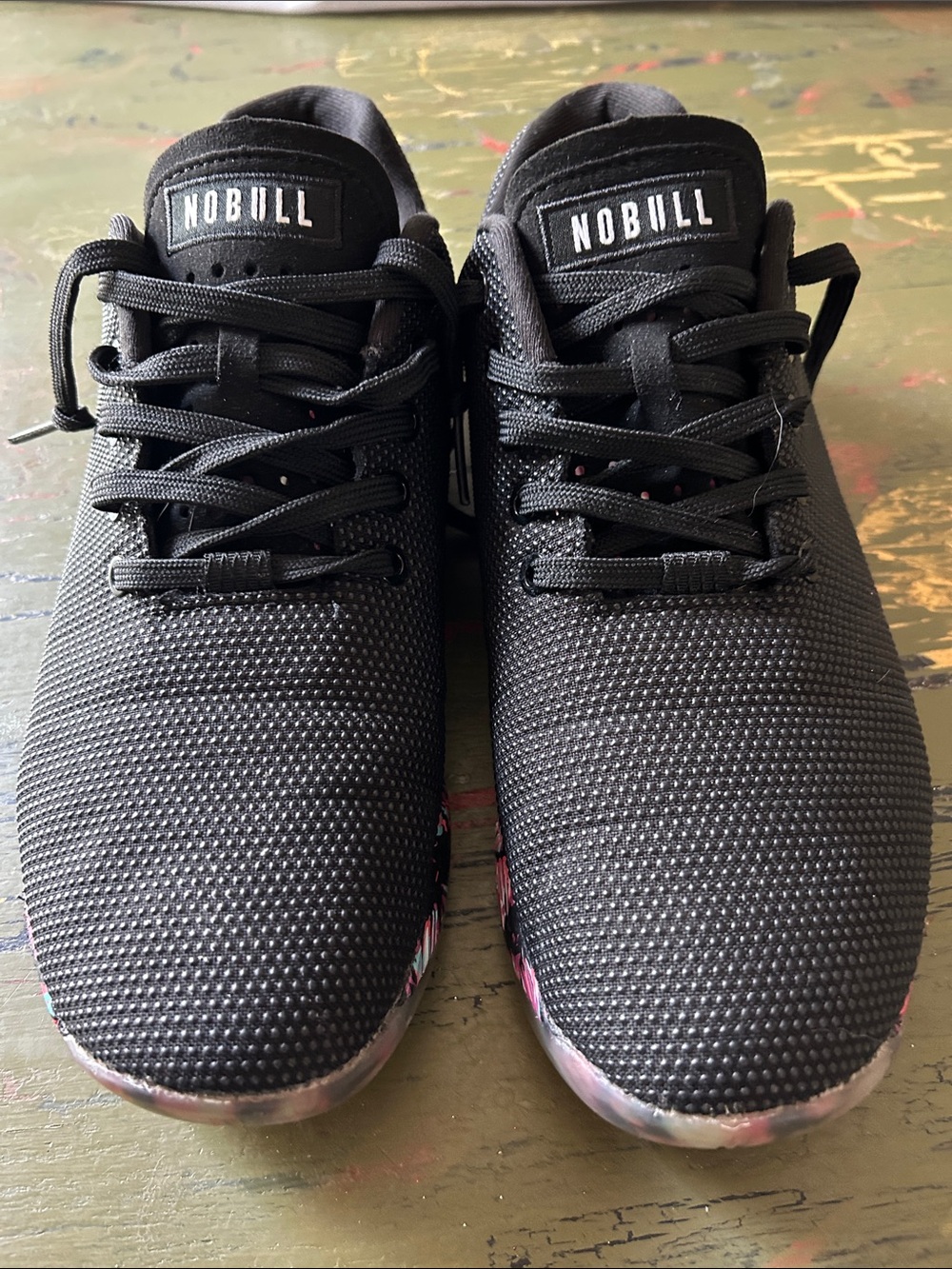 NOBULL Midnight Palm Black Knit Training Shoes with Subtle Multicolor Sole 11